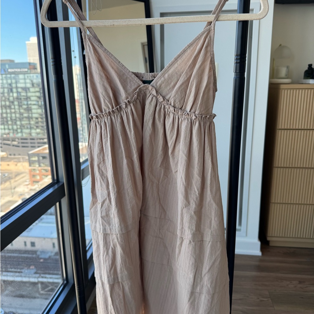 Beige Spaghetti Strap Dress